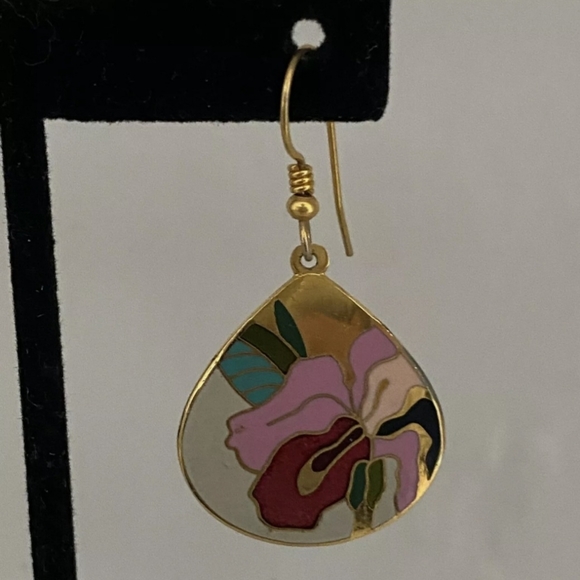 Vintage 1980s Lily Earrings by Meow - Picture 2 of 3